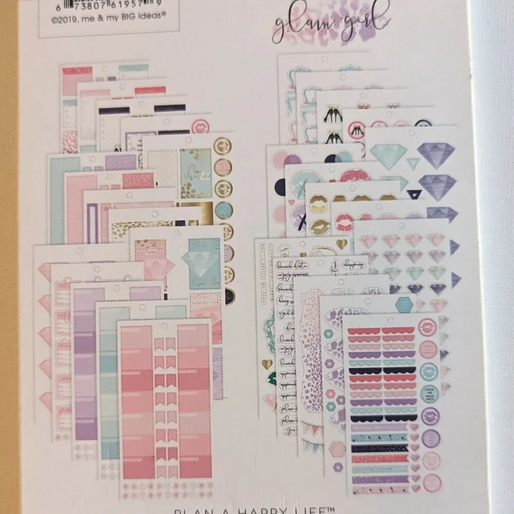 NWT 'Glam Girl' 697 pcs Happy Planner Fabulous Diva Sticker Book Classic Pink